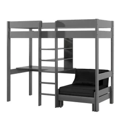 Graues Hochbett mit Schlafsessel - Rienas (zweiteilig)