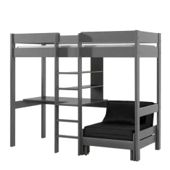 Graues Hochbett mit Schlafsessel - Rienas (zweiteilig)