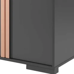 Graues Hochbett mit Schreibtisch - Mystik (dreiteilig)