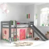 Graues Kinderzimmer Hochbett mit Rutsche - Eldrida