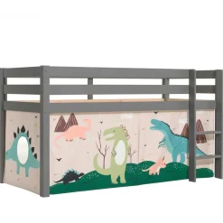 Graues Kinderzimmer Hochbett Dinosaurier - Julmatra