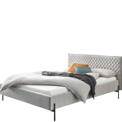 Graues Polsterbett im Skandi Design - Fabia