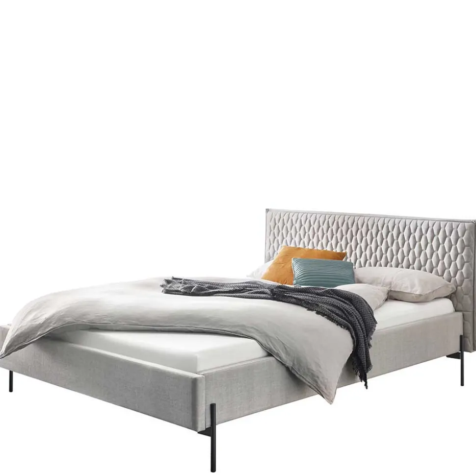Graues Polsterbett im Skandi Design - Fabia