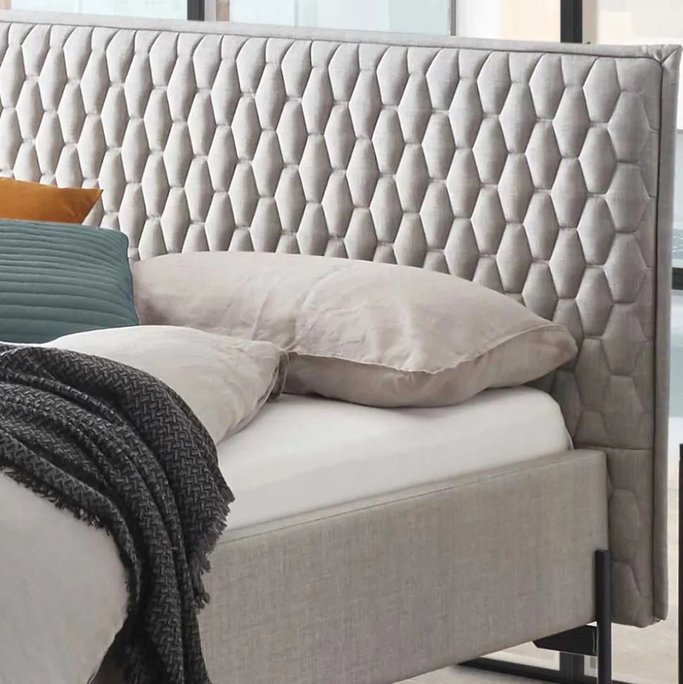 Graues Polsterbett im Skandi Design - Fabia