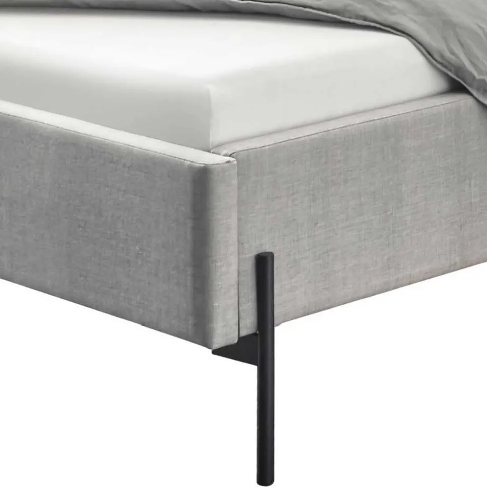 Graues Polsterbett im Skandi Design - Fabia