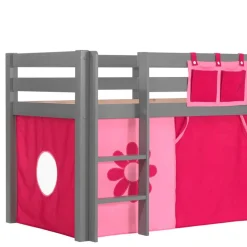 Graues Spielbett Rutschbett mit Vorhang - Taupos