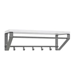 Grau-Weiße Hängegarderobe Probian mit Hutablage