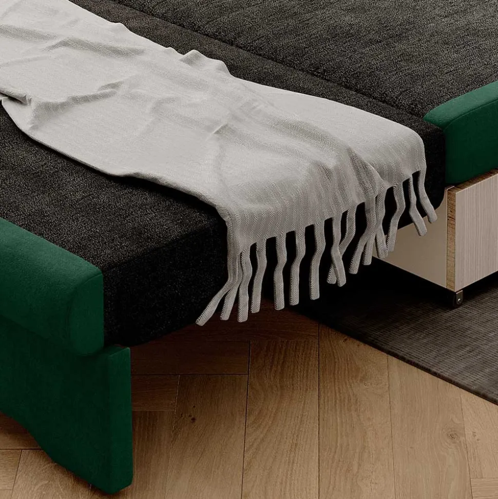 Grünes Schlafsofa mit Veloursbezug - Vigretta