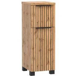 Großer Waschplatz mit 2 Becken & Badschränke - Crystoga (vierteilig)