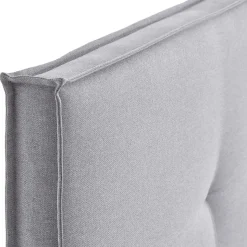 H3 Boxspringbett in Hellgrau Stoff & Chrom - Tuwedia