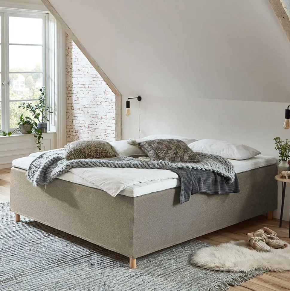 H3 Polsterbett in Creme & Natur - Suvanica