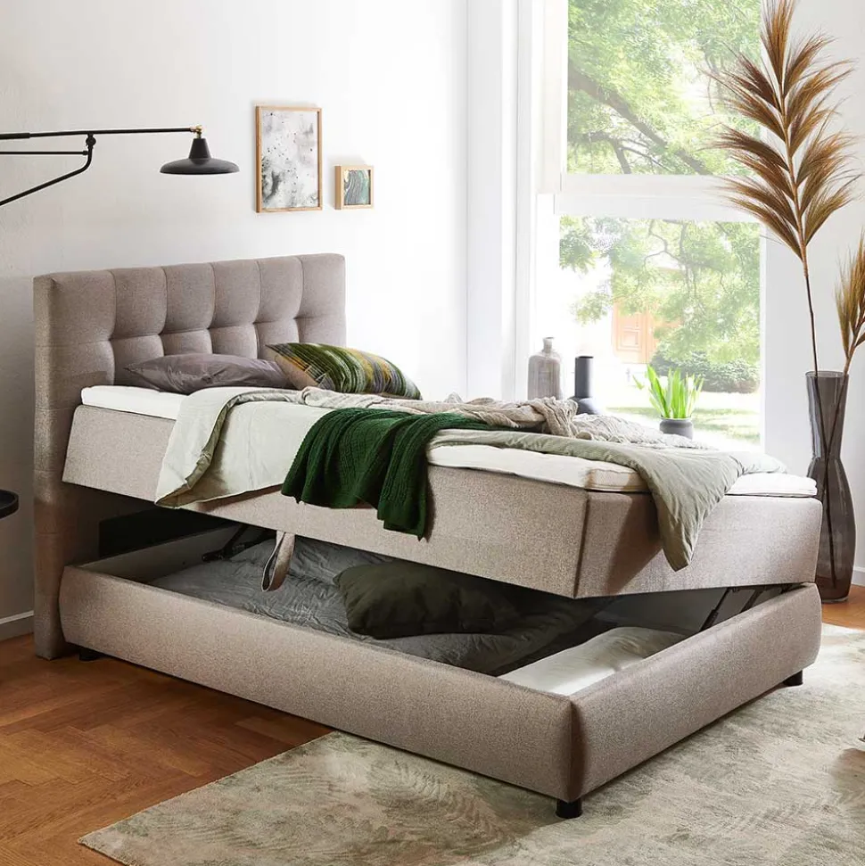 H2 Polsterbett mit Topper und 7-Zonen-TTF-Matratze - Zikalu