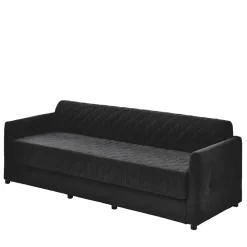 H2 Schlafcouch mit Topper in Schwarz Stoff - Casmanian