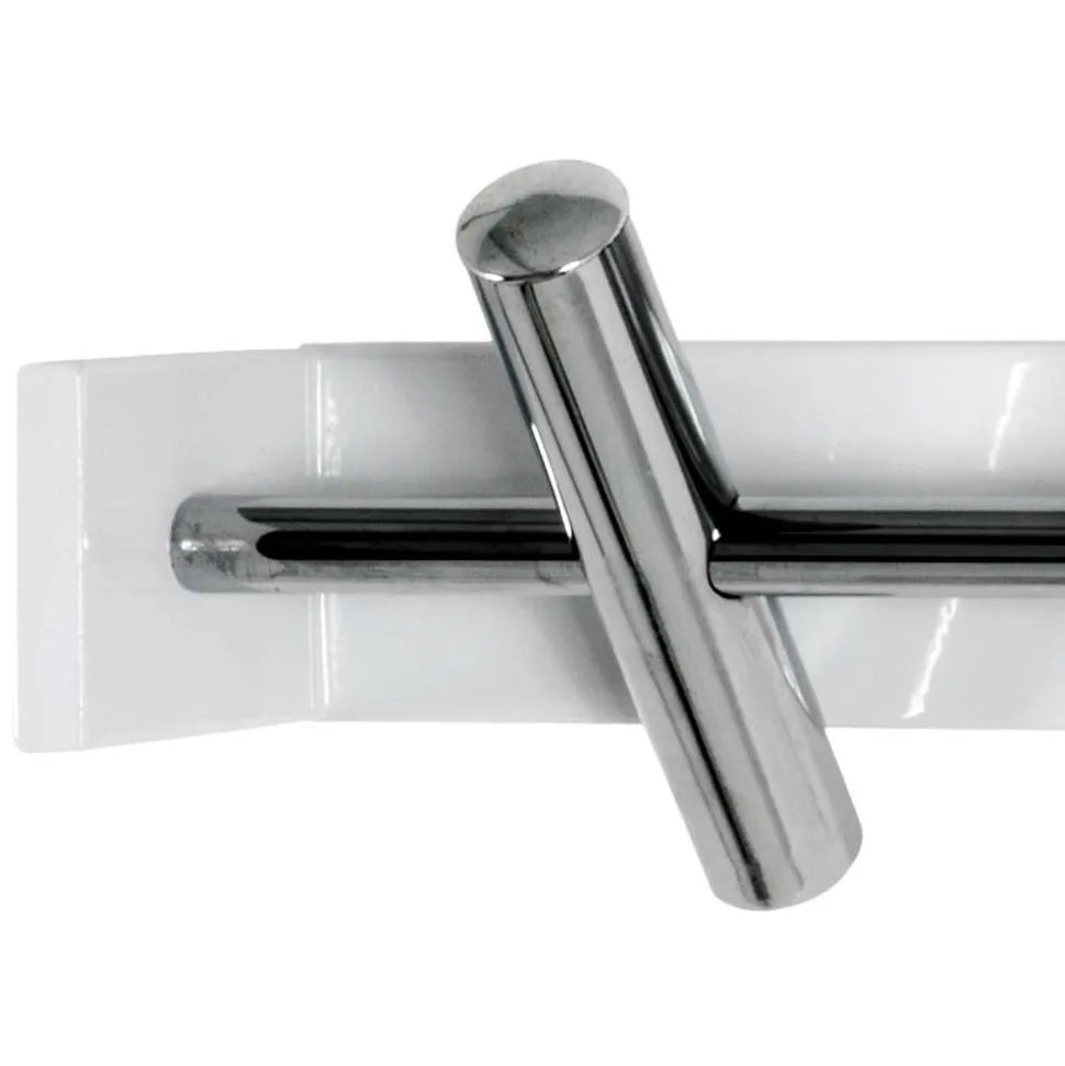 Hakenleiste aus Metall in Weiß & Chrom - Monchy