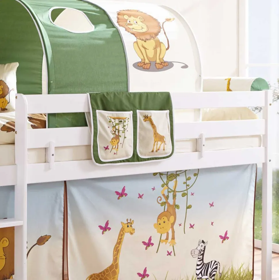 Halbhochbett Zentry mit Vorhang und Tunnel