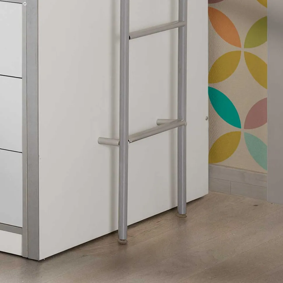 Halbhohes Kinderbett Boro in Weiß