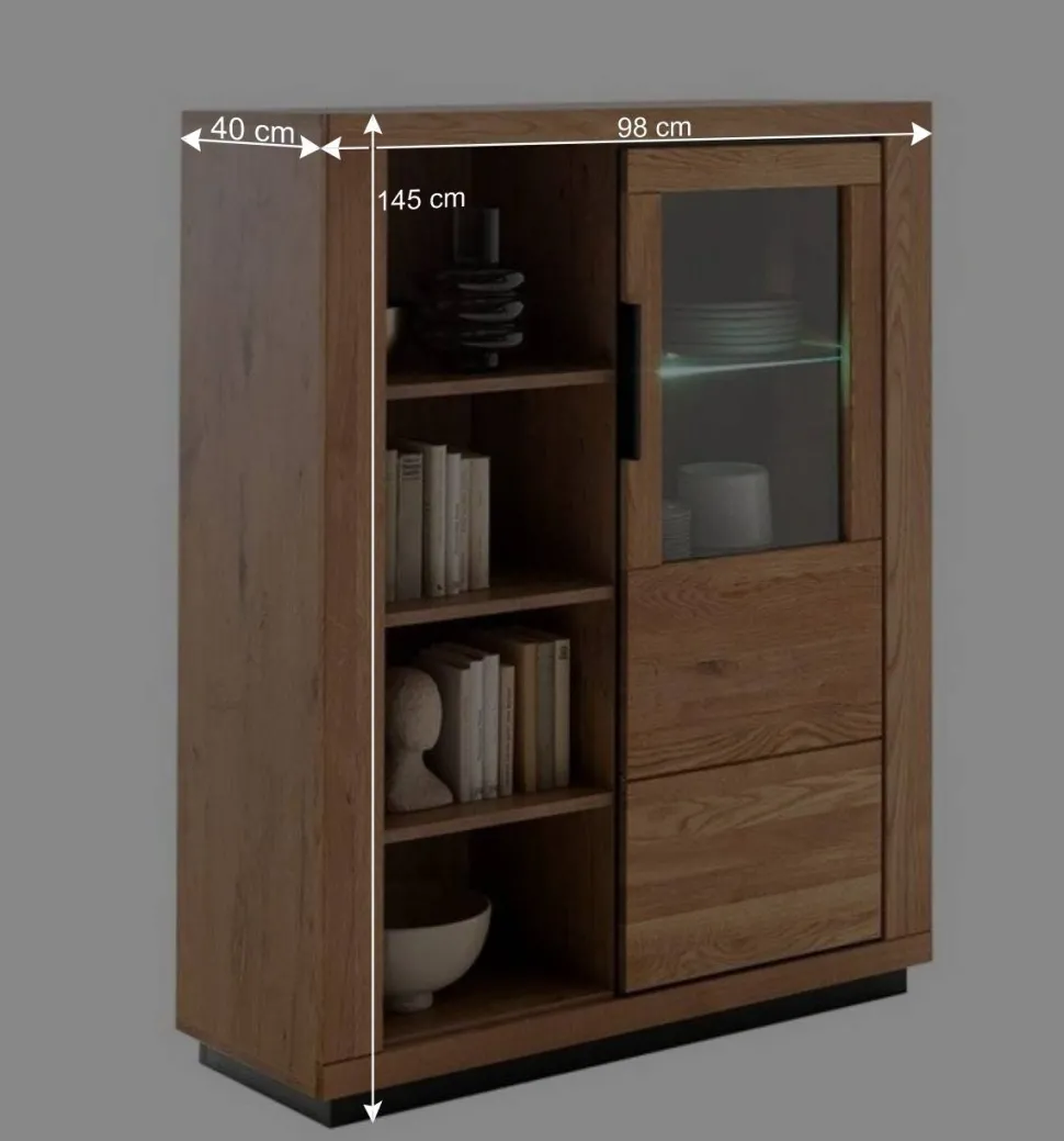 Halboffenes Highboard mit vier Fächern - Vlacoma