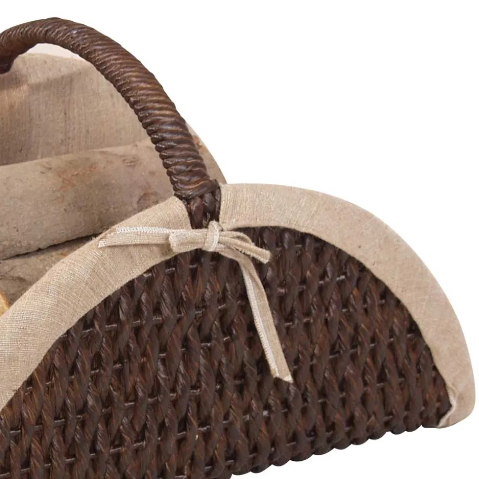 Halbrunder Kaminholzkorb Jatlain in Braun