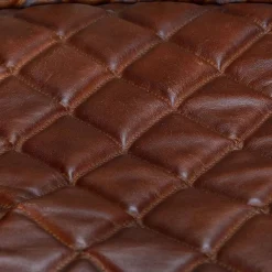 Halbrunder Tischsessel in Braun Leder - Liva