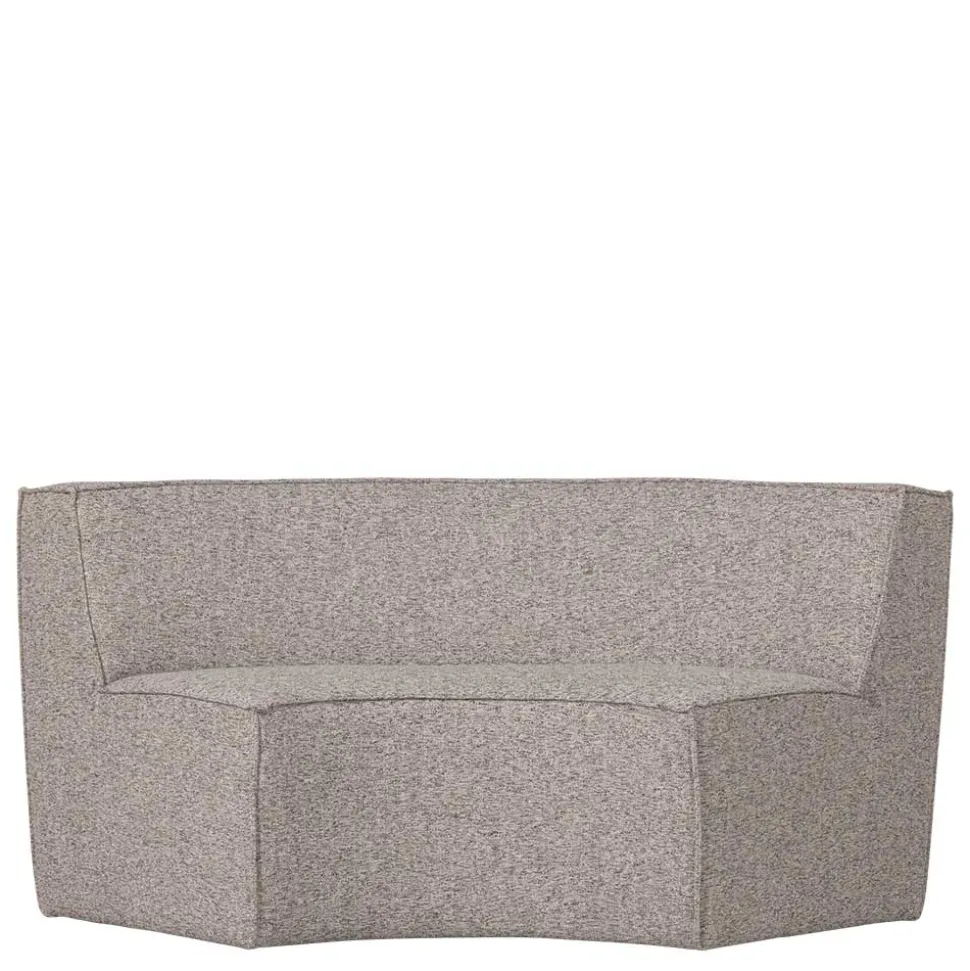 Halbrundes Esstisch-Sofa in Beigegrau meliert - William