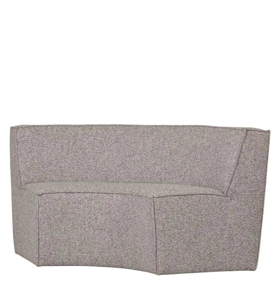 Halbrundes Esstisch-Sofa in Beigegrau meliert - William