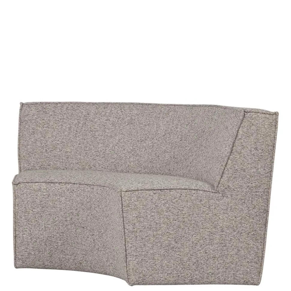 Halbrundes Esstisch-Sofa in Beigegrau meliert - William