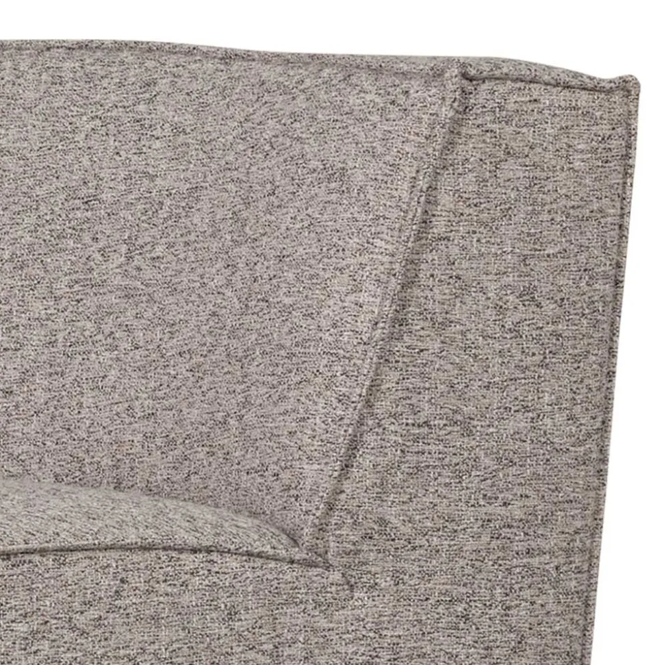 Halbrundes Esstisch-Sofa in Beigegrau meliert - William