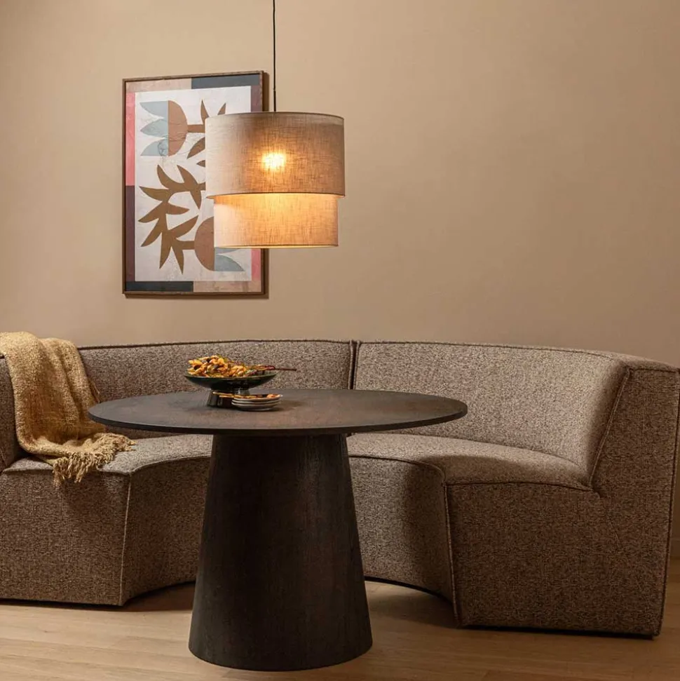 Halbrundes Esstischsofa in Dunkelbraun - Sentiagamo