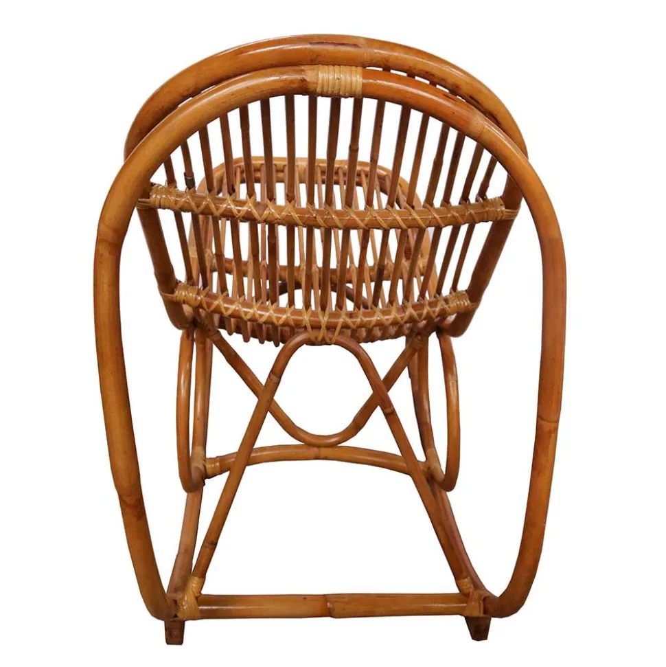 Handgearbeiteter Schaukelstuhl aus Rattan Geflecht - Ledro