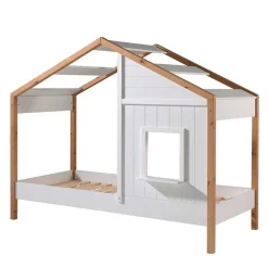 Haus Kinderbett in Weiß & Eichefarben - Zorya