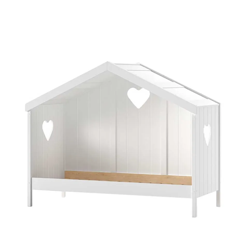 Hausbett mit Herz in Weiß - Grandory