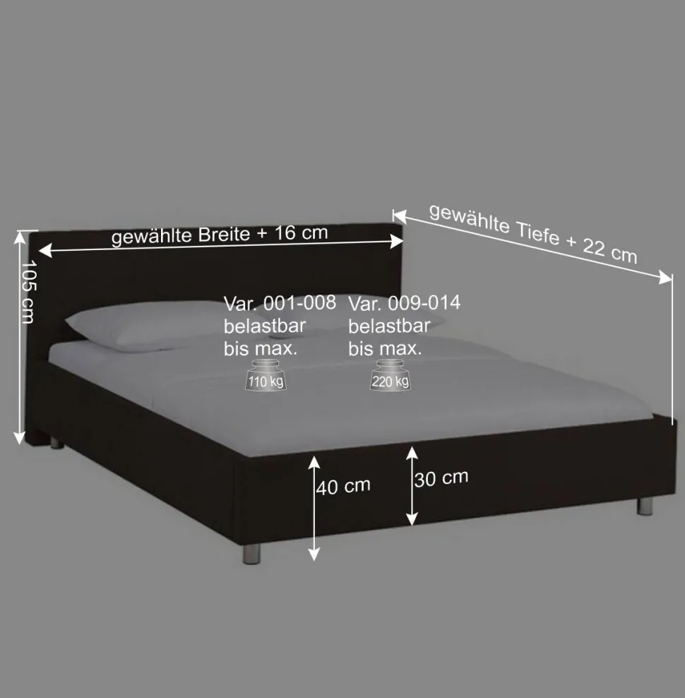 Hübsches Polsterbett Kara in Braun