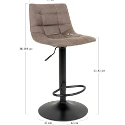 Hellbraune Barstühle höhenverstellbar - Ofmany (2er Set)