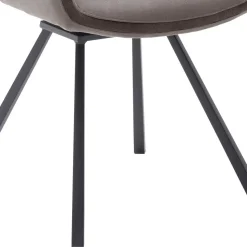 Hellbraune Esszimmerstühle aus Microfaser - Loreo (2er Set)