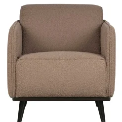 Hellbrauner Boucle Sessel mit Federkern - Bratannio