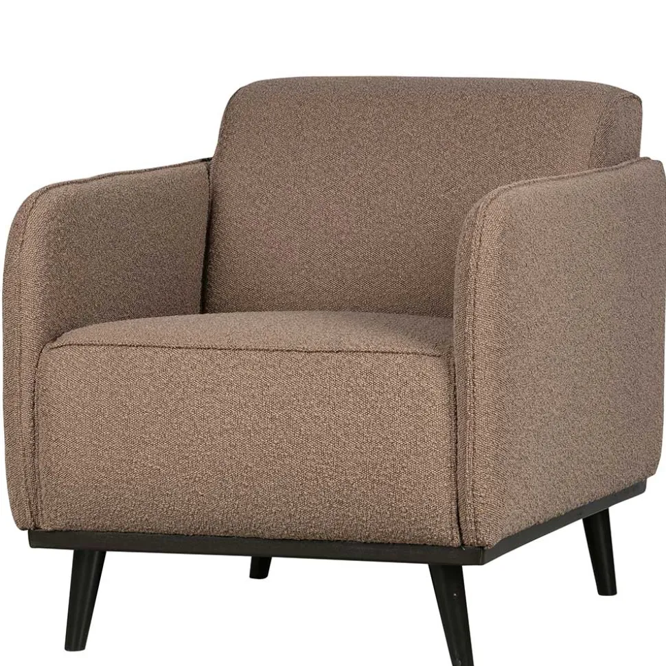 Hellbrauner Boucle Sessel mit Federkern - Bratannio
