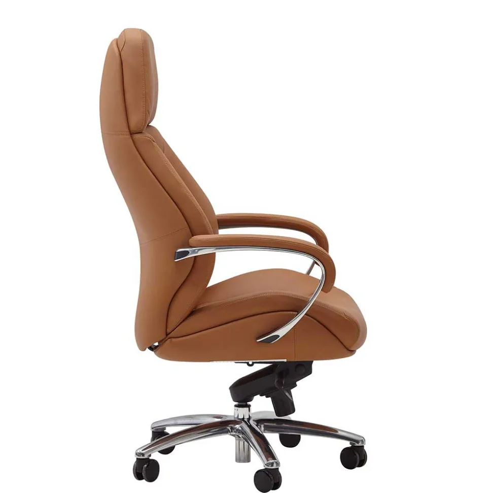 Hellbrauner Bürosessel mit Leder - Nesoria
