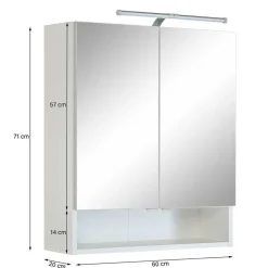 Helle Badmöbel als Set in Grau Front - Girios (vierteilig)