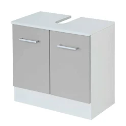 Helle Badmöbel als Set in Grau Front - Girios (vierteilig)