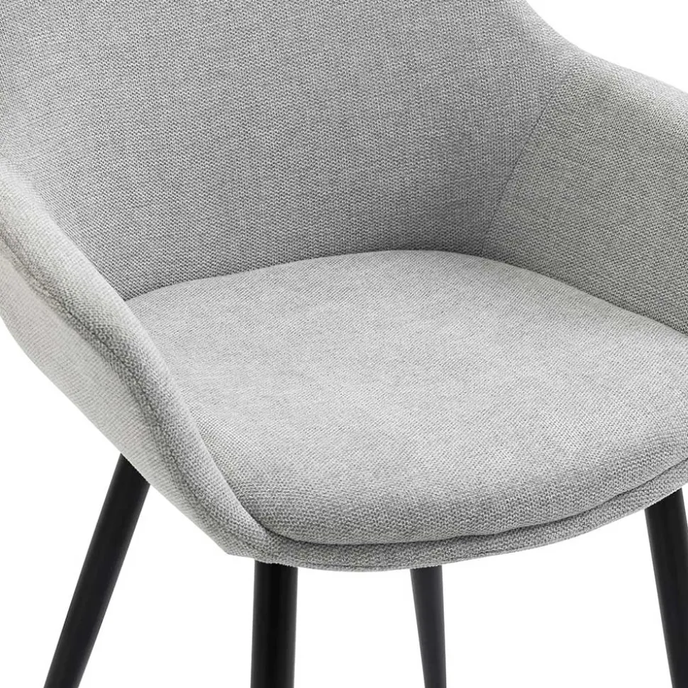 Hellgraue Armlehnstühle aus Webstoff - Bilbaos (2er Set)