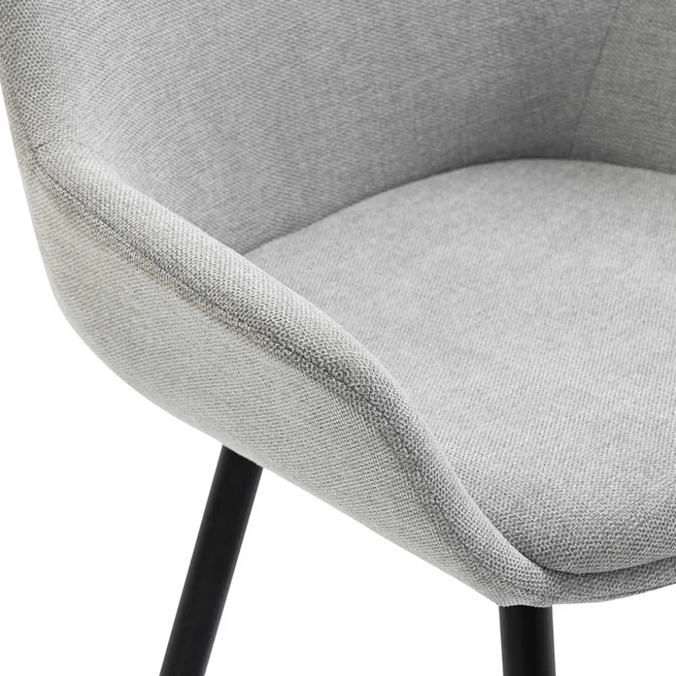 Hellgraue Armlehnstühle aus Webstoff - Bilbaos (2er Set)