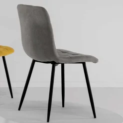 Hellgraue Esszimmerstühle modern - Bogor (4er Set)