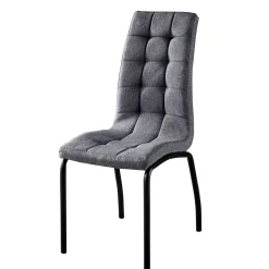 Hellgraue Polsterstühle aus Webstoff - Janny (2er Set)