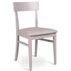 Hellgrauer Holzstuhl Buche massiv Kingston mit Sitz Kunstleder (2er Set)