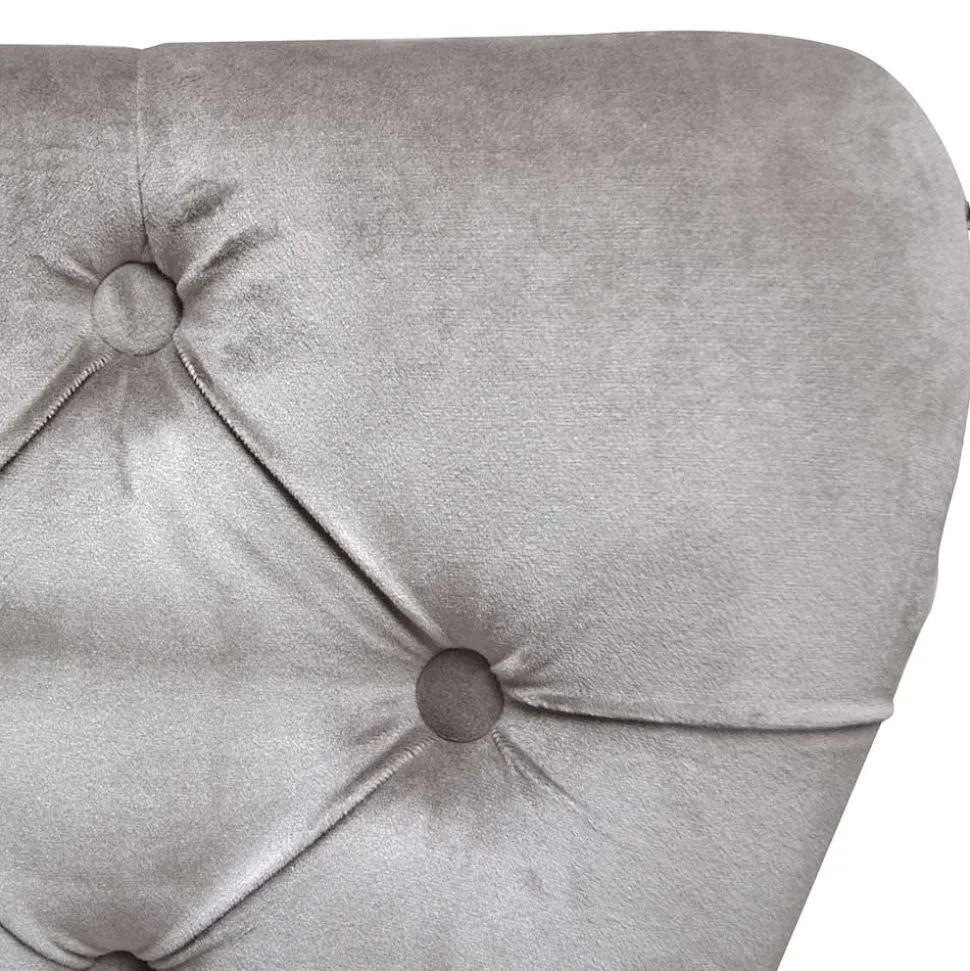 Hellgrauer Polsterstuhl mit Knöpfen & Nieten - Hokulani