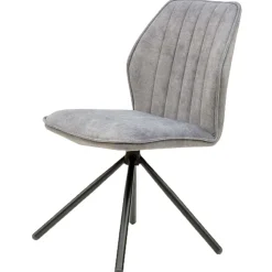 Hellgrauer Polsterstuhl mit Metallgestell - Nynos (2er Set)