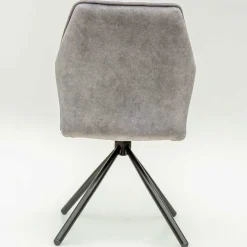 Hellgrauer Polsterstuhl mit Metallgestell - Nynos (2er Set)