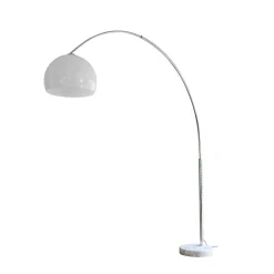 Höhenverstellbare Bogen-Leuchte in Weiß & Chrom - Gozoa