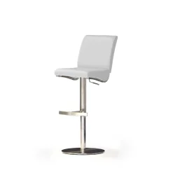 Höhenverstellbarer Barhocker Swanda in Weiß