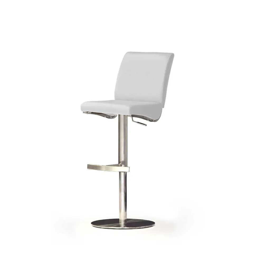 Höhenverstellbarer Barhocker Swanda in Weiß